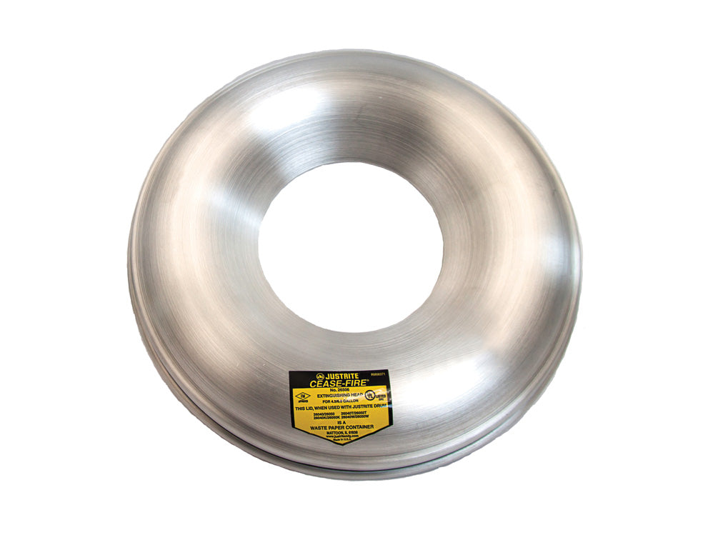 Justrite Aluminum Head For Use With Cease-Fire Waste Receptacle Safety Drum Can - 4.5 And 6 Gallon - 26506