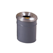 Justrite Cease-Fire Waste Receptacle - Safety Drum Can With Aluminum Head - 4.5 Gallon - Gray - 26604G