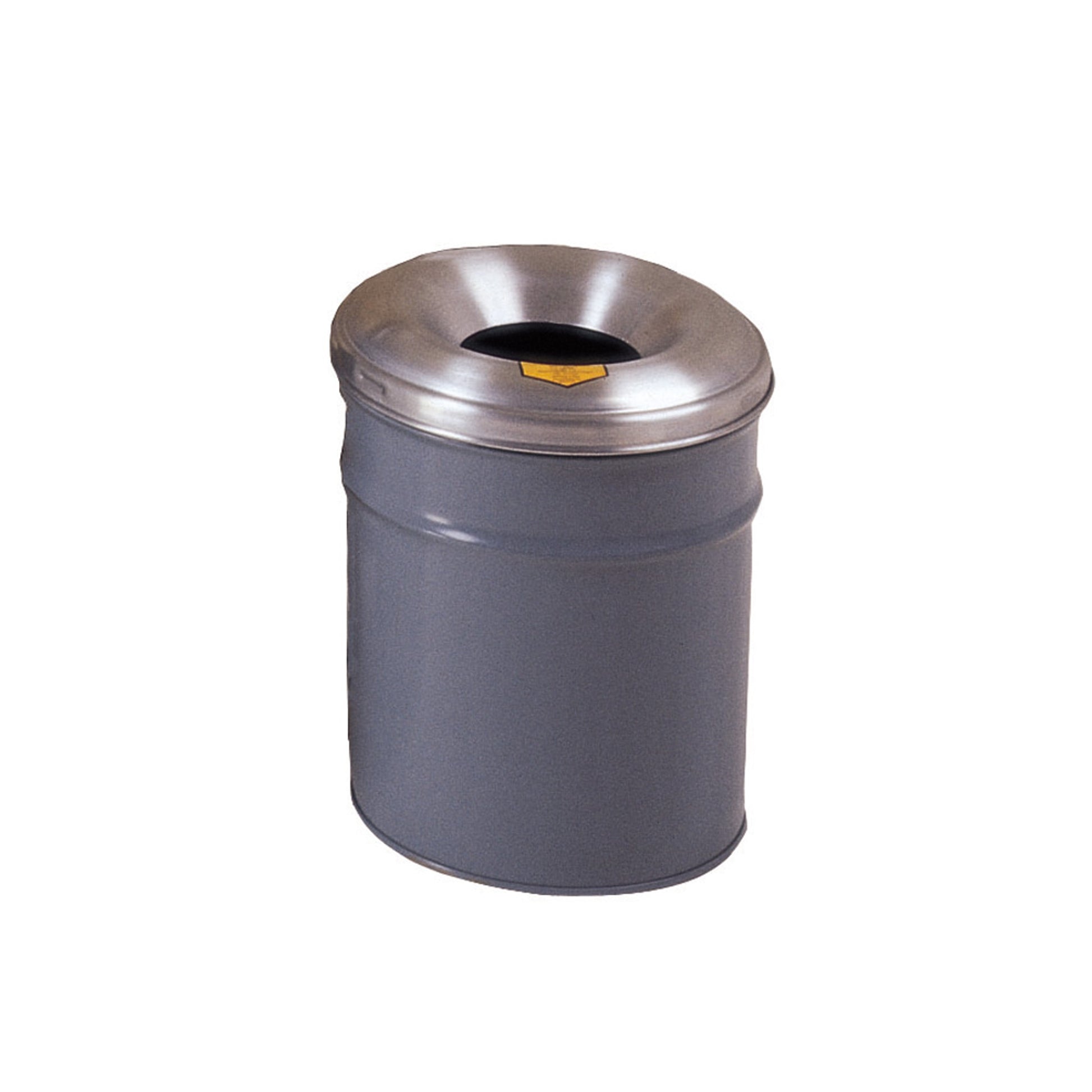 Justrite Cease-Fire Waste Receptacle - Safety Drum Can With Aluminum Head - 4.5 Gallon - Gray - 26604G
