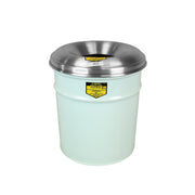 Justrite Cease-Fire Waste Receptacle - Safety Drum Can With Aluminum Head - 4.5 Gallon - White - 26604W