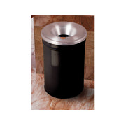 Justrite Cease-Fire Waste Receptacle - Safety Drum Can With Aluminum Head - 6 Gallon - Black - 26606K
