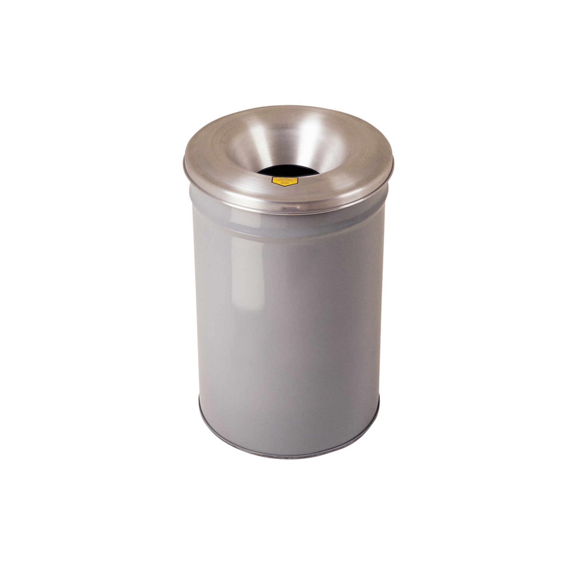 Justrite Cease-Fire Waste Receptacle - Safety Drum Can With Aluminum Head - 12 Gallon - Gray - 26612G