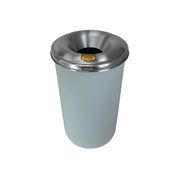 Justrite Cease-Fire Waste Receptacle - Safety Drum Can With Aluminum Head - 12 Gallon - White - 26612W