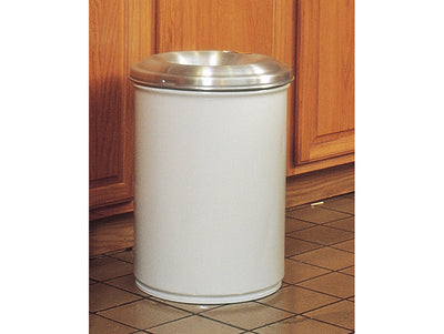 Justrite Cease-Fire Waste Receptacle - Safety Drum Can With Aluminum Head - 15 Gallon - White - 26615W