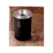 Justrite Cease-Fire Waste Receptacle - Safety Drum Can With Aluminum Head - 55 Gallon - Black - 26655K