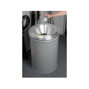 Justrite Cease-Fire Waste Receptacle - Safety Drum Can With Aluminum Head - 55 Gallon - Gray - 26655G