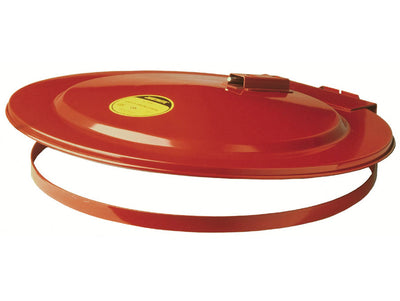 Justrite Drum Cover With Fusible Link For 55-Gallon Drum - Self-Close - Steel - Red - 26750