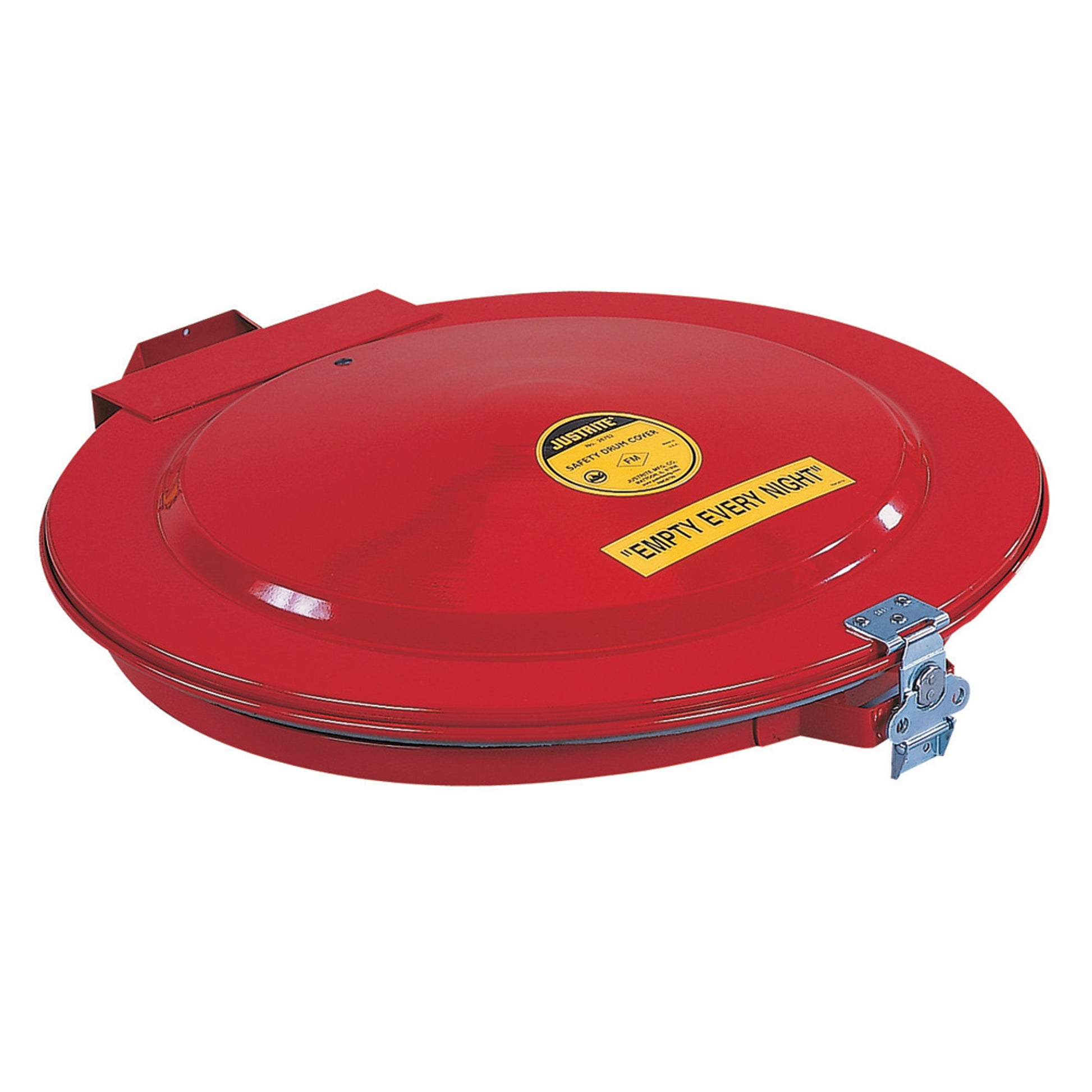 Justrite Drum Cover With Vent And Gasket For 55-Gallon Drum - Manual-Close - Steel - Red - 26752