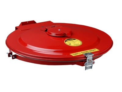 Justrite Vaportrap Drum Cover With Gasket And Port For 55G Drum - Manual-Close - Optional Padlock - Steel - Red - 26754
