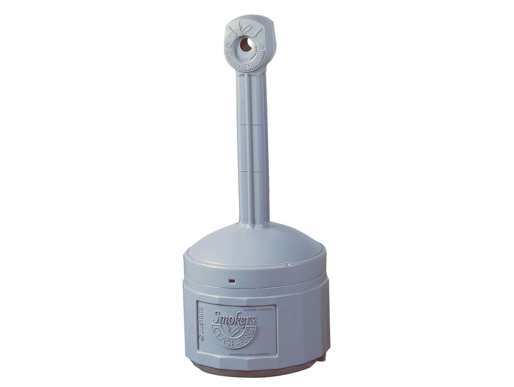 Justrite Original SmokerS Cease-Fire Cigarette Butt Receptacle - Cap. 4 Gal - Bucket Incld - Poly - Pewter Gray - 26800