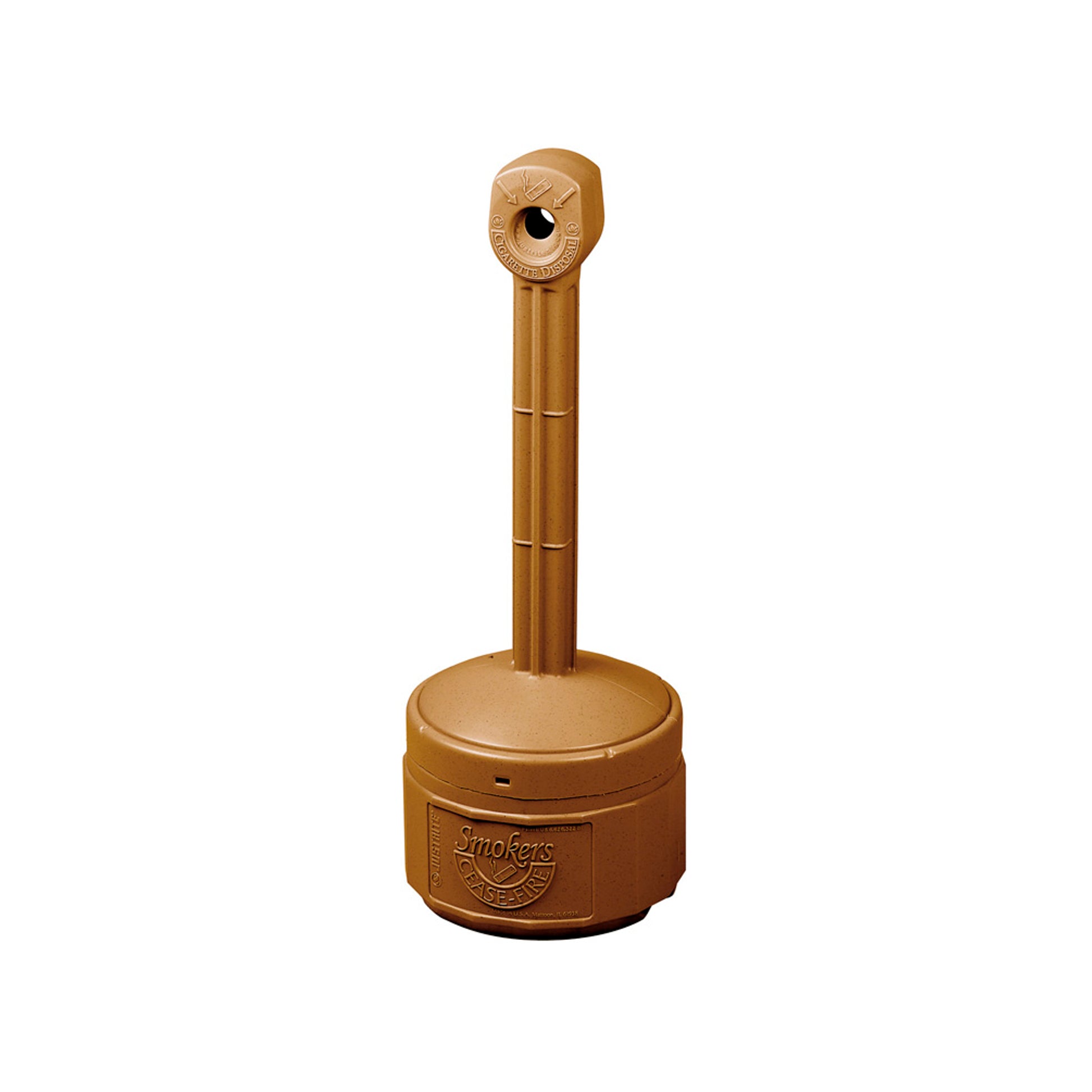 Justrite Personal Smoker'S Cease-Fire Cigarette Butt Receptacle - Cap. 1 Gal - W/Steel Bucket - Polyethylene - Terra Cotta - 26806T