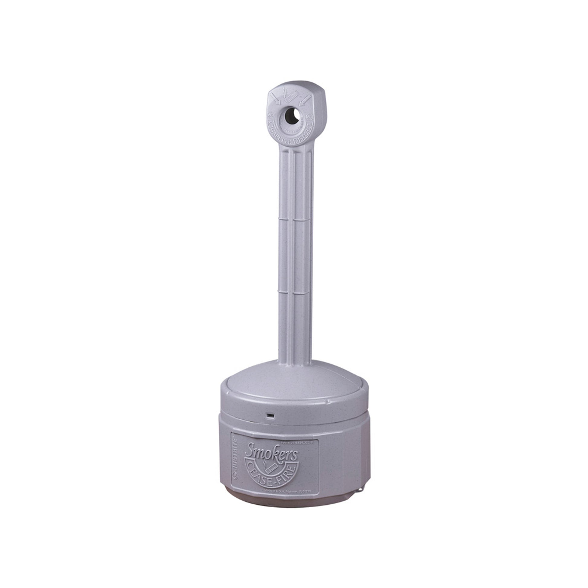Justrite Personal Smoker'S Cease-Fire Cigarette Butt Receptacle - Cap. 1 Gal - Bucket Incld - Poly - Pewter Gray - 26806