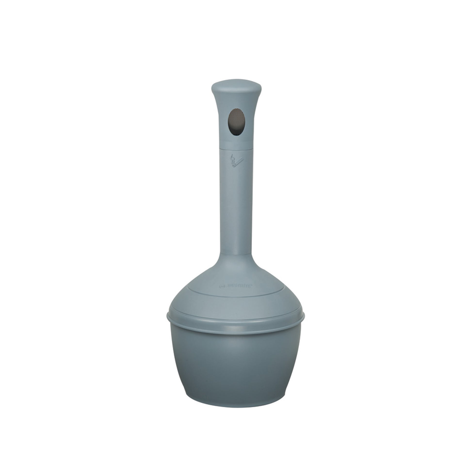 Justrite Elite SmokerS Cease-Fire Cigarette Butt Receptacle - Cap. 4 Gal - Bucket Incld - Poly - Cool Gray - 268501
