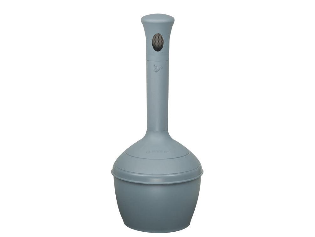 Justrite Elite SmokerS Cease-Fire Cigarette Butt Receptacle - Cap. 4 Gal - Bucket Incld - Poly - Cool Gray - 268501