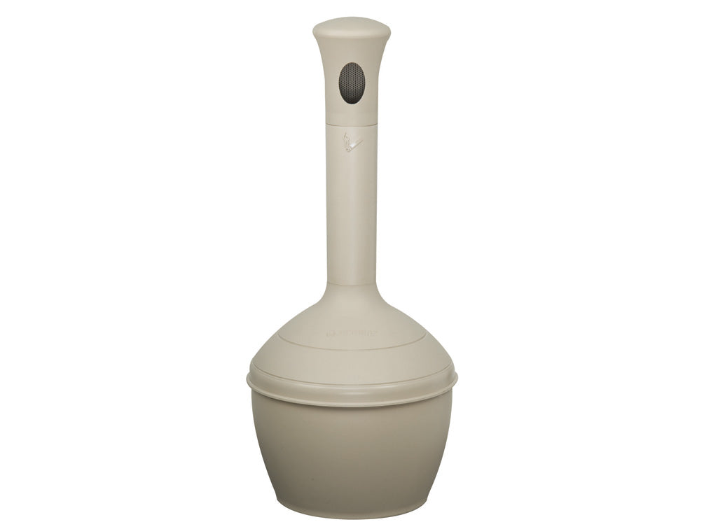Justrite Elite SmokerS Cease-Fire Cigarette Butt Receptacle - Cap. 4 Gal - Bucket Incld - Poly - Sierra Tan - 268502