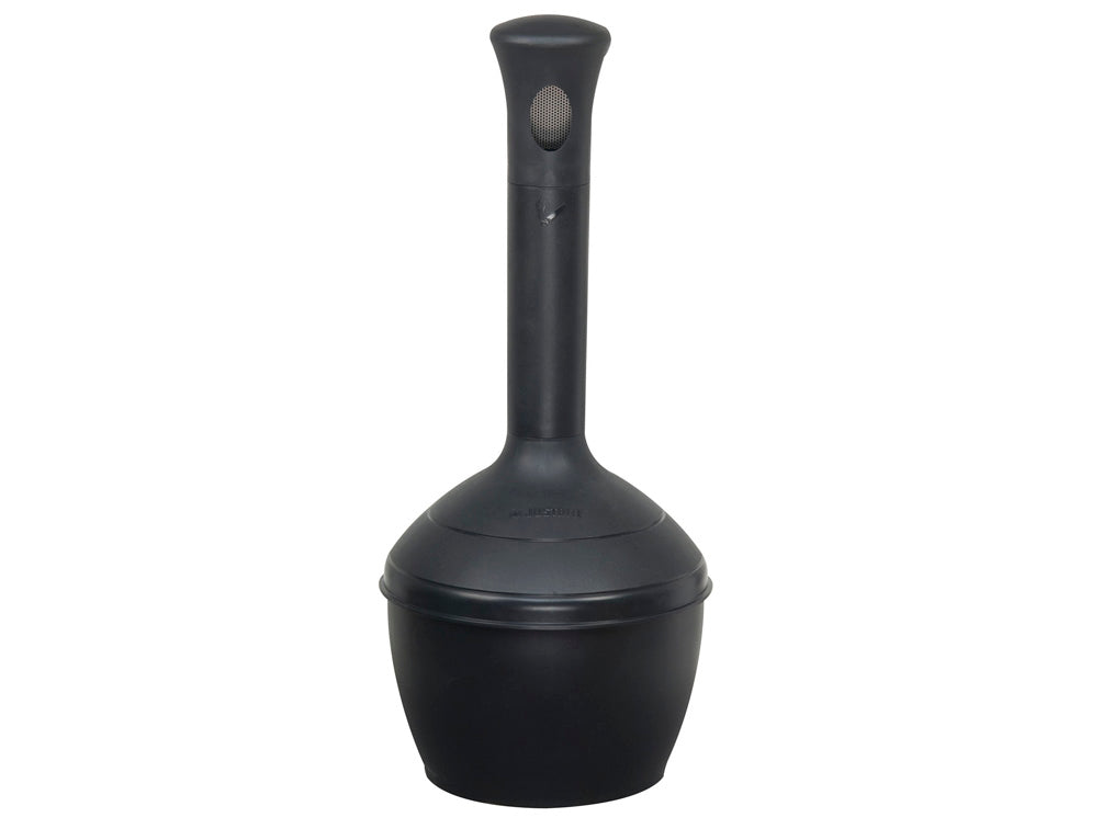 Justrite Elite SmokerS Cease-Fire Cigarette Butt Receptacle - Cap. 4 Gal - Bucket Incld - Poly - Eco Black - 268503