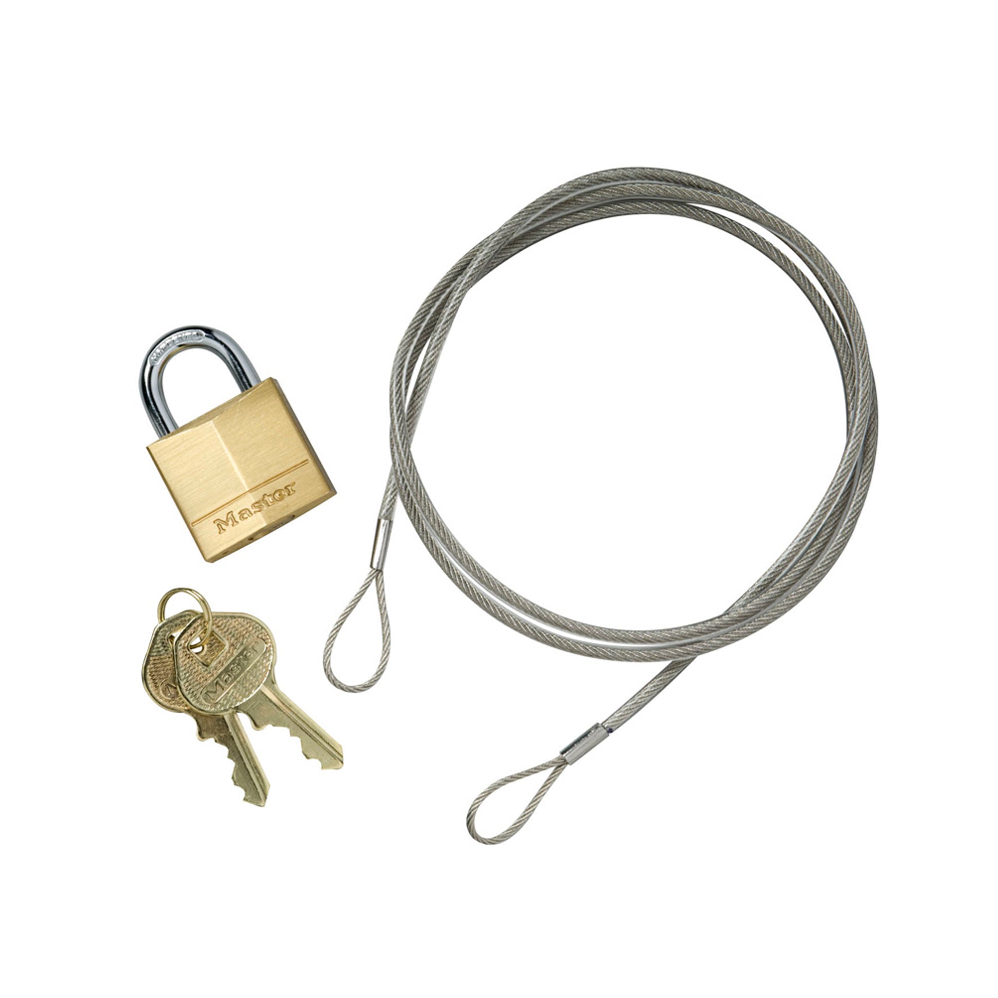 Justrite Anchoring Cable Kit With Padlock For Smokers'S Cease-Fire Cigarette Butt Receptacle - 268505