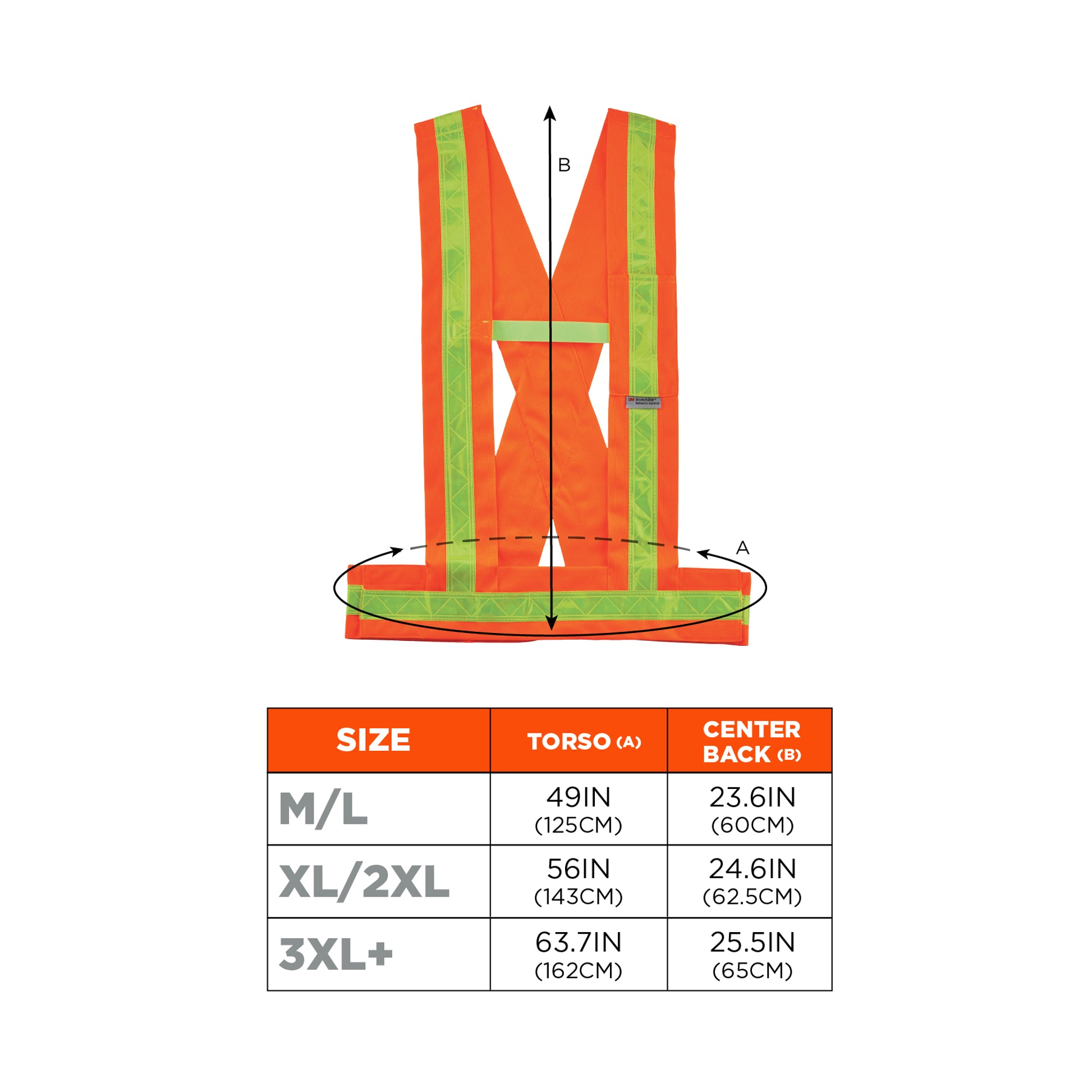 Ergodyne GloWear 8140BA Breakaway Hi-Vis Safety Sash - Type O, Class 1 - Orange