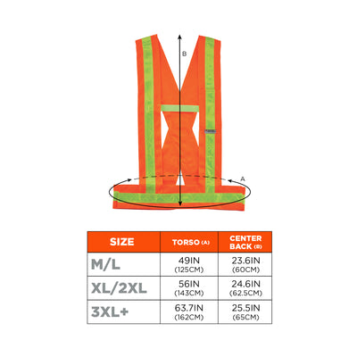 Ergodyne GloWear 8140BA Breakaway Hi-Vis Safety Sash - Type O, Class 1 - Orange