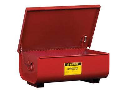 Justrite Rinse Tank - Benchtop - 11 Gallon - Lift-And-Latch Cover With Fusible Link - Drain Plug - Steel - Red - 27311
