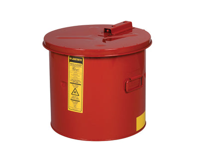 Justrite Dip Tank For Cleaning Parts - 3.5 Gal - Manual Cover W/Fusible Link - Optnl Parts Basket - Steel - Red. Optional Parts Basket - 27603