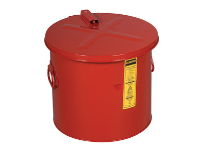 Justrite Dip Tank For Cleaning Parts - 8 Gal - Manual Cover With Fusible Link - Optnl Parts Basket - Steel - Red. Optional Parts Basket - 27608