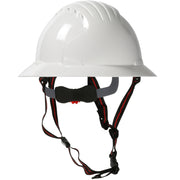 EVO 6161 Ascend Full Brim Safety Helmet w/HDPE Shell 4-Point Chinstrap 6-Point Suspension & Wheel Ratchet Adjustment - White - 1/EA - 280-EV6161-CH-10