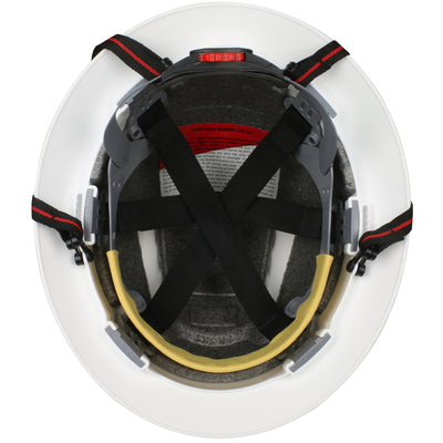 EVO 6161 Ascend Full Brim Safety Helmet w/HDPE Shell 4-Point Chinstrap 6-Point Suspension & Wheel Ratchet Adjustment - White - 1/EA - 280-EV6161-CH-10