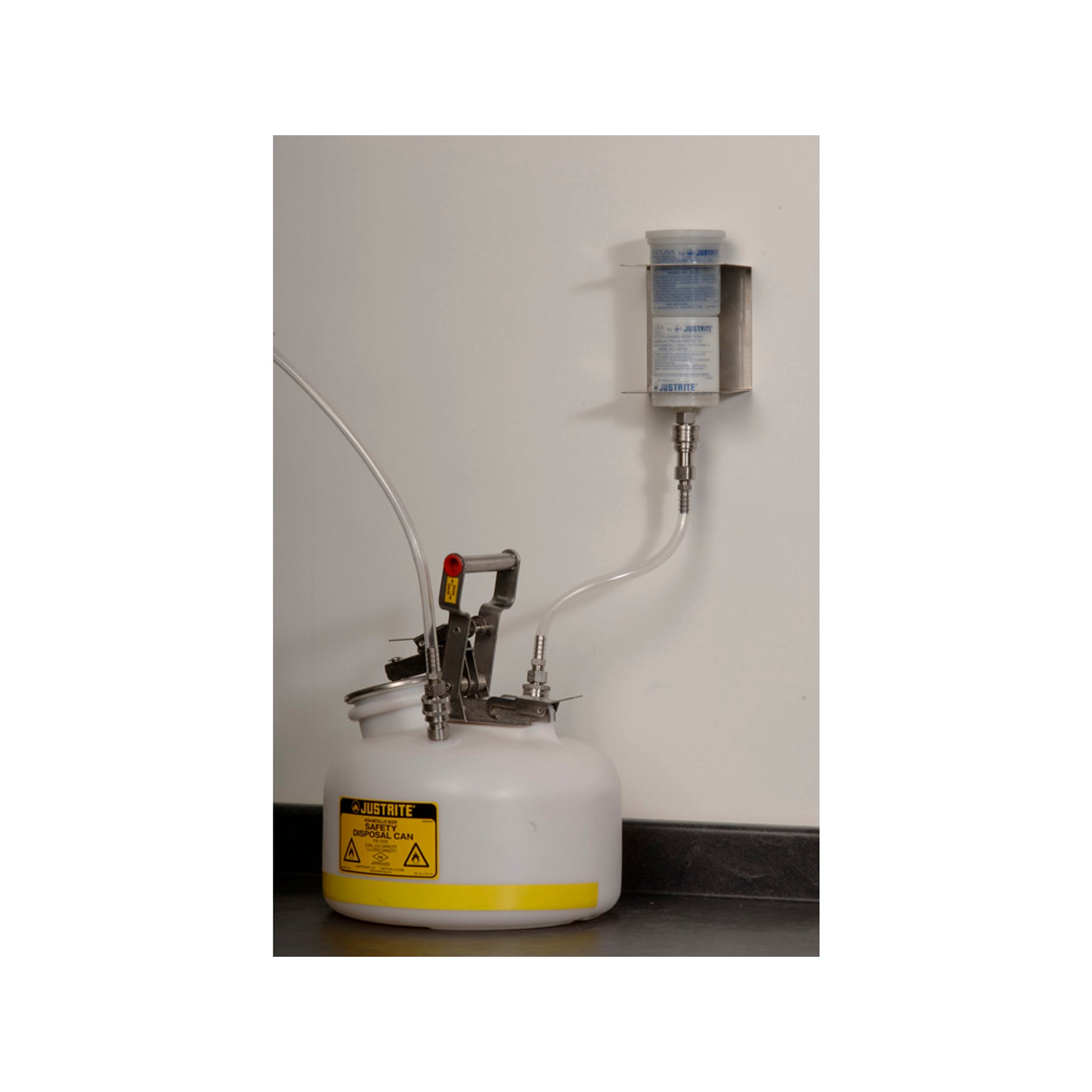 Justrite Wall Bracket Kit With Stainless Connector To Relocate The Hplc Coalescing/Carbon Filter - 28151