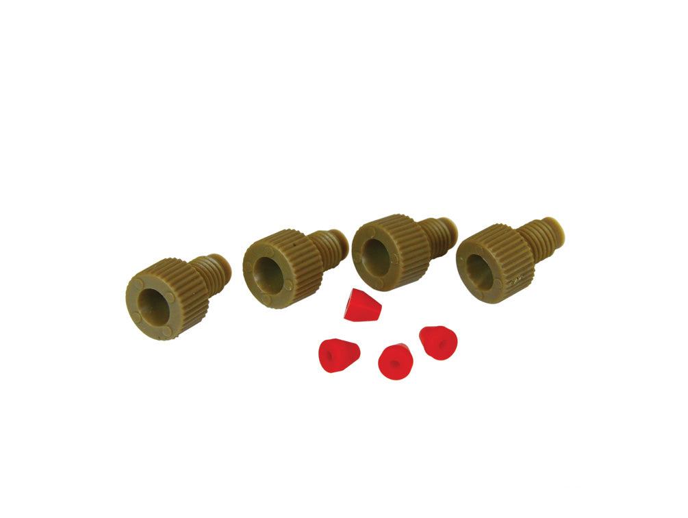Justrite Replacement 1/16" Od Tube Fittings W/Pctfe Ferrules For Hplc Stainless Steel Manifold - Set/4 Each - 28174