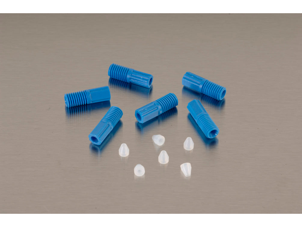 Justrite 1/16" Od Hard-Wall Tubing Compression Fittings W/Ferrules For Hplc Poly Manifold - Pkg/6 - 28188