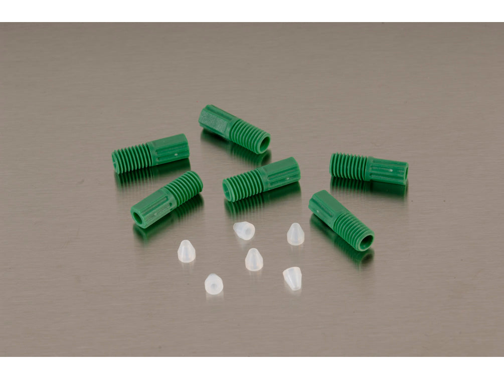 Justrite 1/8" Od Hard-Wall Tubing Compression Fittings W/Ferrules For Hplc Poly Manifold - Pkg/6 - 28189