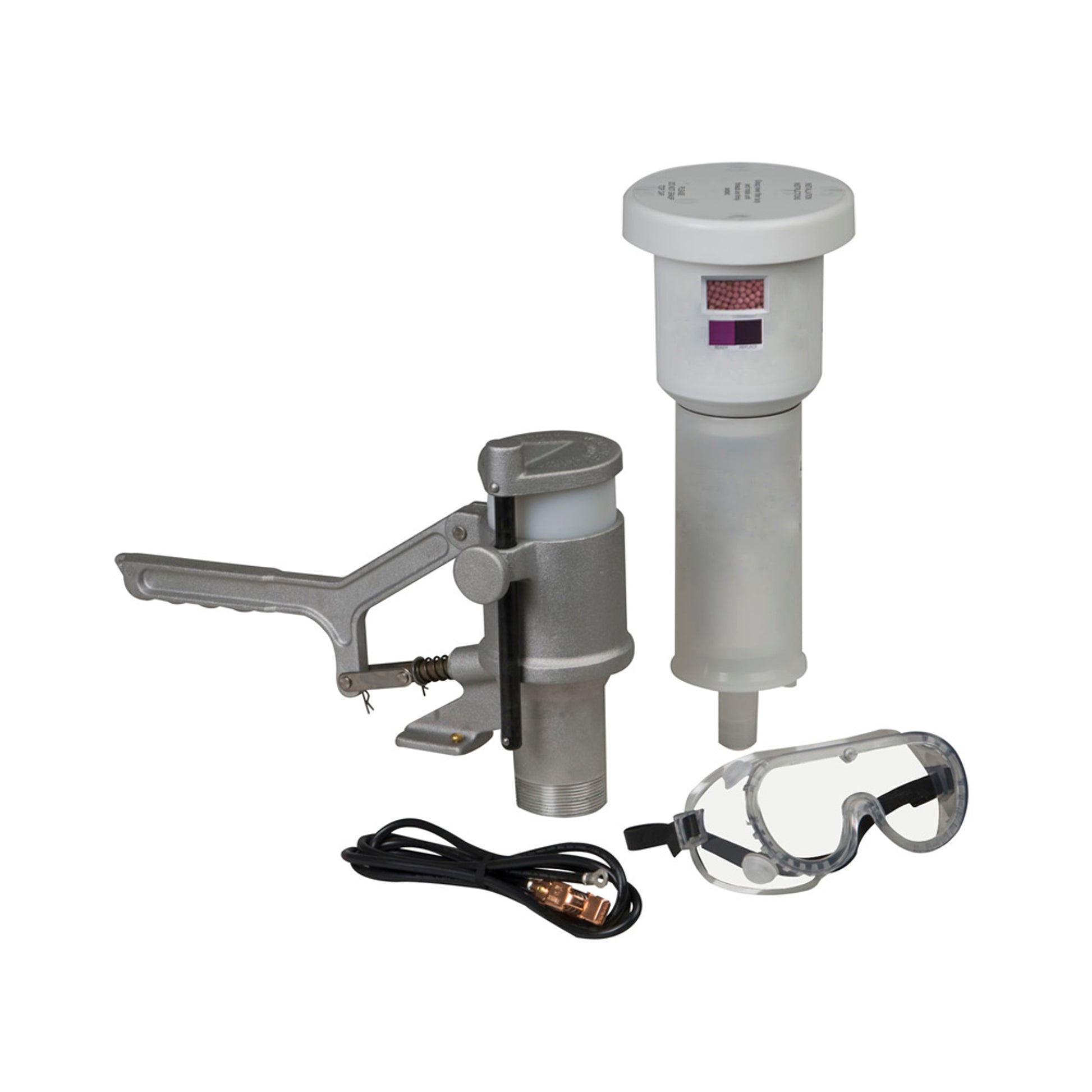 Justrite Aerosolv Standard System For Recycling Aerosol Cans - Puncturing Unit - Filter - Wire - And Goggles - 28202
