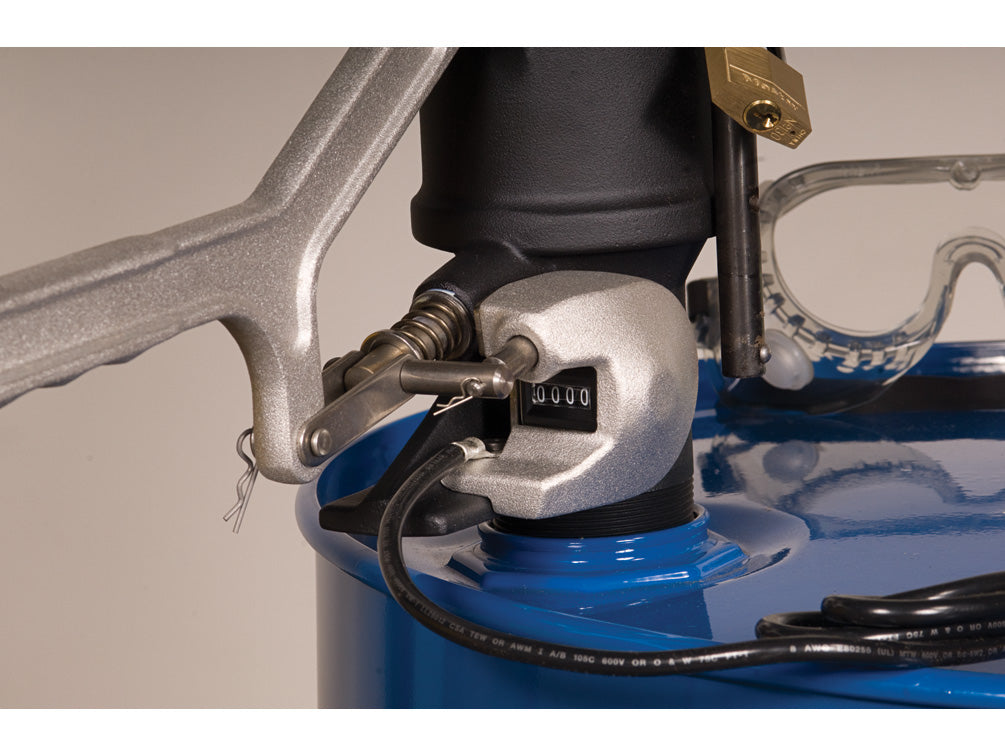 Justrite Aerosolv Super System W/Counter For Recycling Aerosol Cans - Padlock/Key - Filter - Wire - And Goggles - 28230