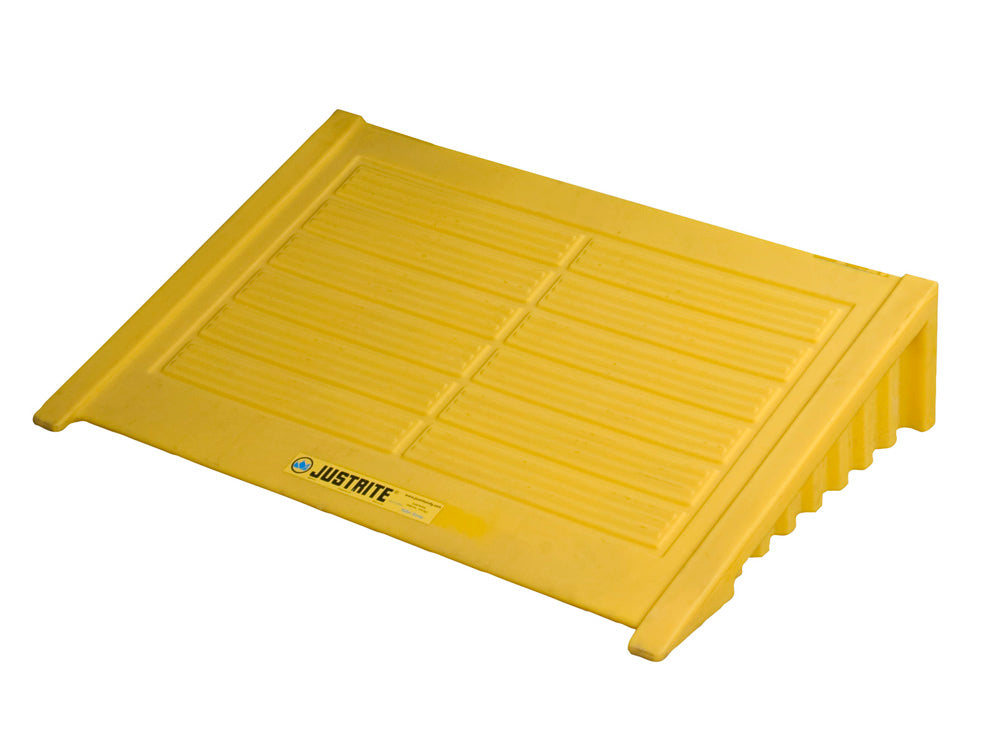 Justrite Ramp For 4 Drum Square Ecopolyblend Spill Control Pallet - Polyethylene - Yellow - 28620