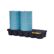 Justrite Ecopolyblend Spill Control Pallet - 3 Drum - 100% Recycled Polyethylene - Black - 28627
