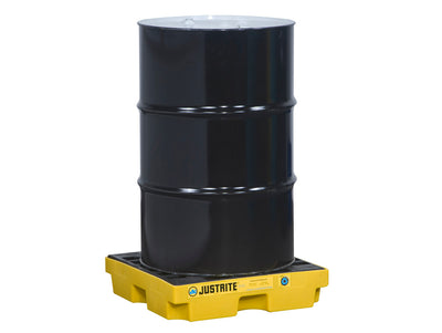 Justrite Ecopolyblend Accumulation Center - 1 Drum - 30% Recycled Polyethylene - Yellow - 28652