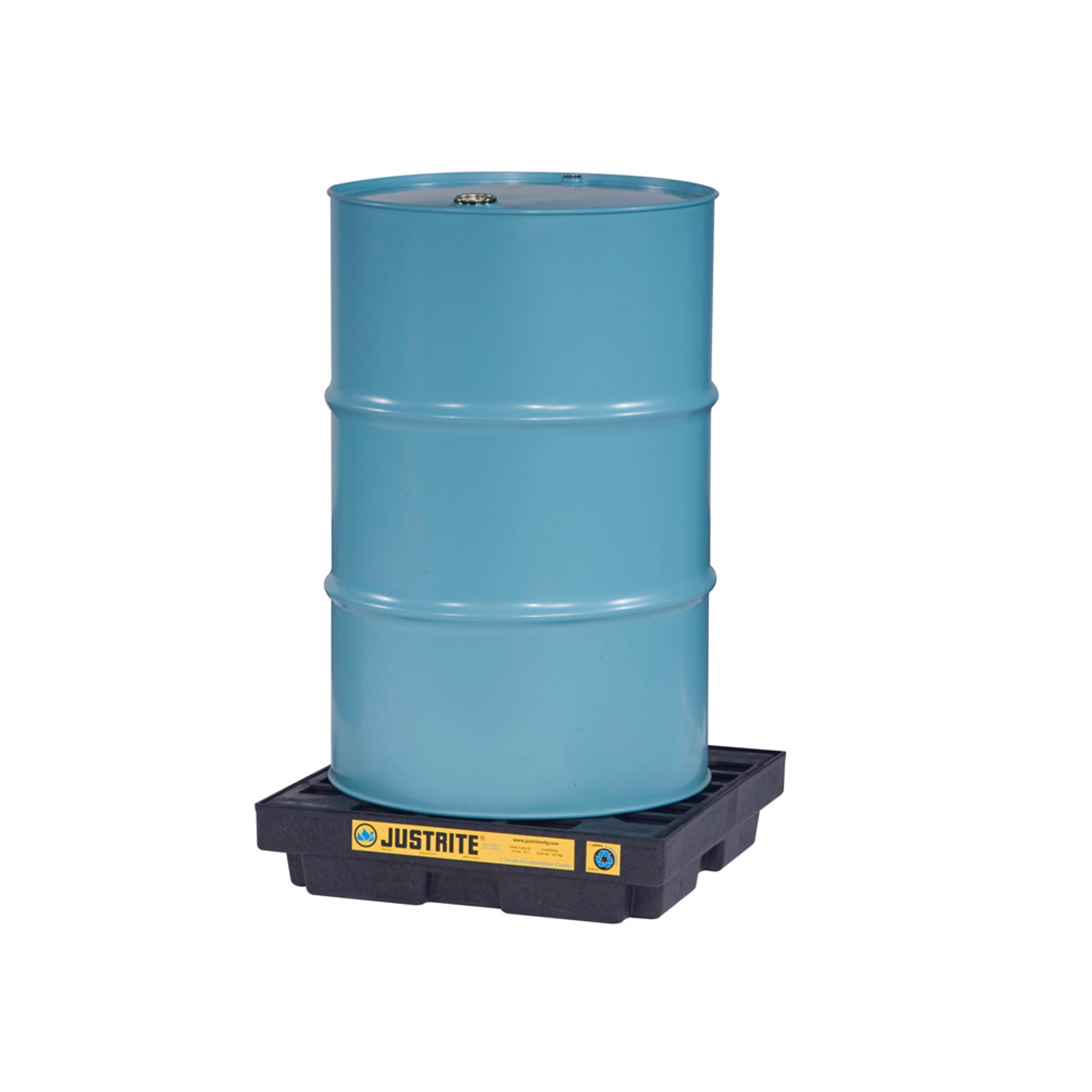 Justrite Ecopolyblend Accumulation Center - 1 Drum - 100% Recycled Polyethylene - Black - 28653