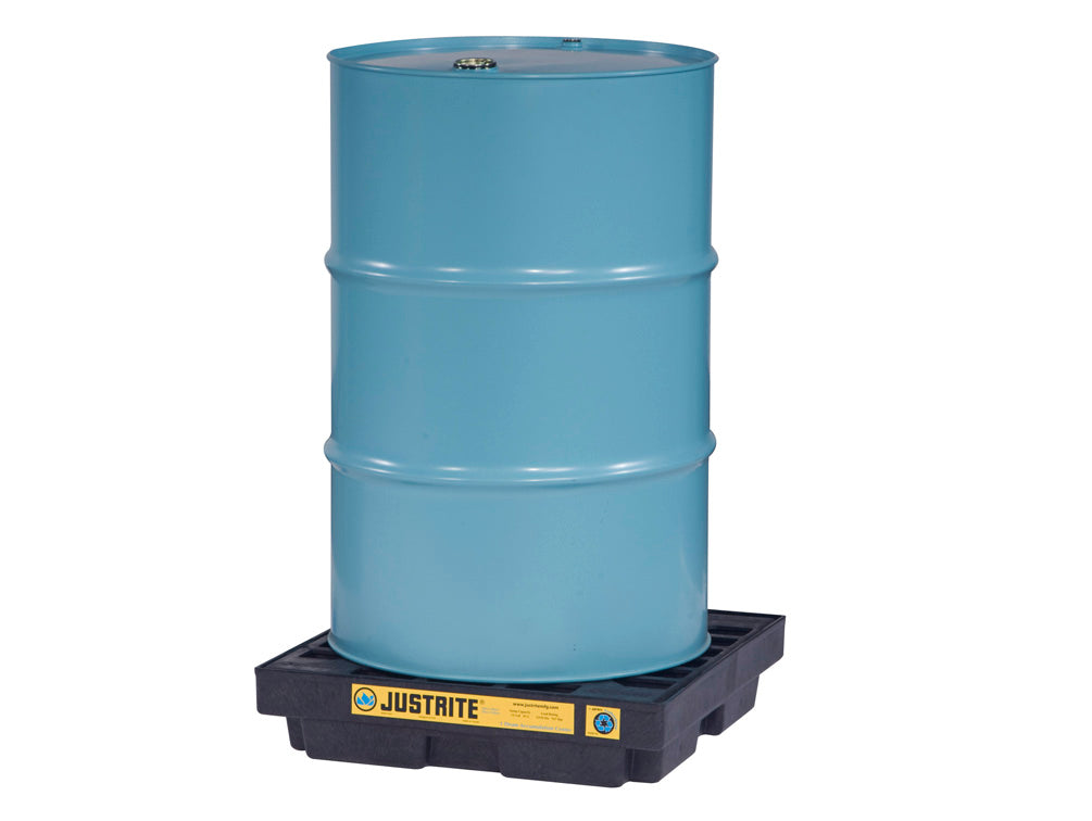 Justrite Ecopolyblend Accumulation Center - 1 Drum - 100% Recycled Polyethylene - Black - 28653