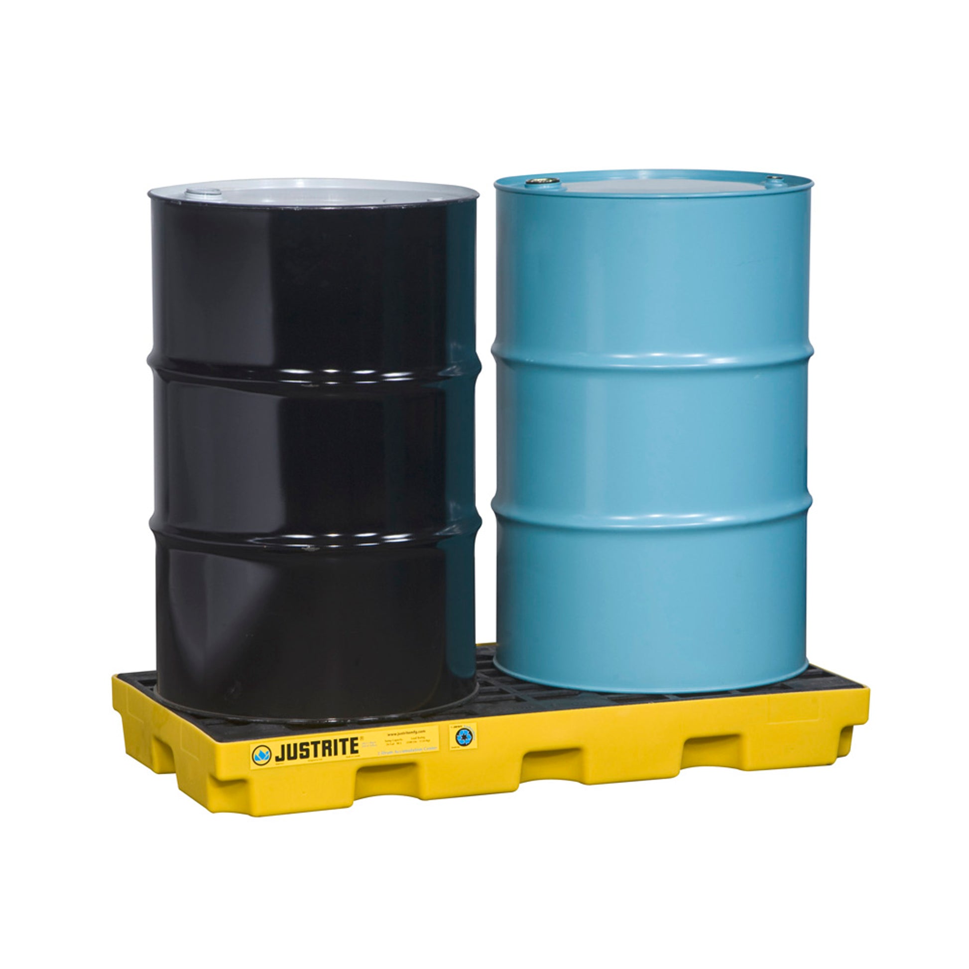 Justrite Ecopolyblend Accumulation Center - 2 Drum - 30% Recycled Polyethylene - Yellow - 28654