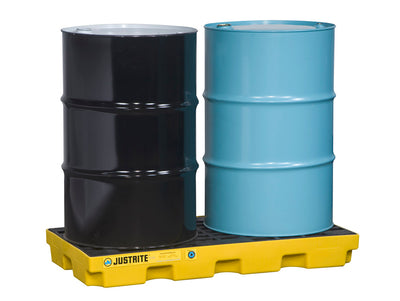 Justrite Ecopolyblend Accumulation Center - 2 Drum - 30% Recycled Polyethylene - Yellow - 28654