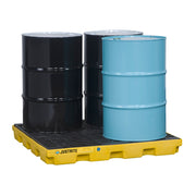 Justrite Ecopolyblend Accumulation Center - 4 Drum - 30% Recycled Polyethylene - Yellow - 28656