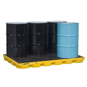 Justrite Ecopolyblend Accumulation Center - 6 Drum - 30% Recycled Polyethylene - Yellow - 28658