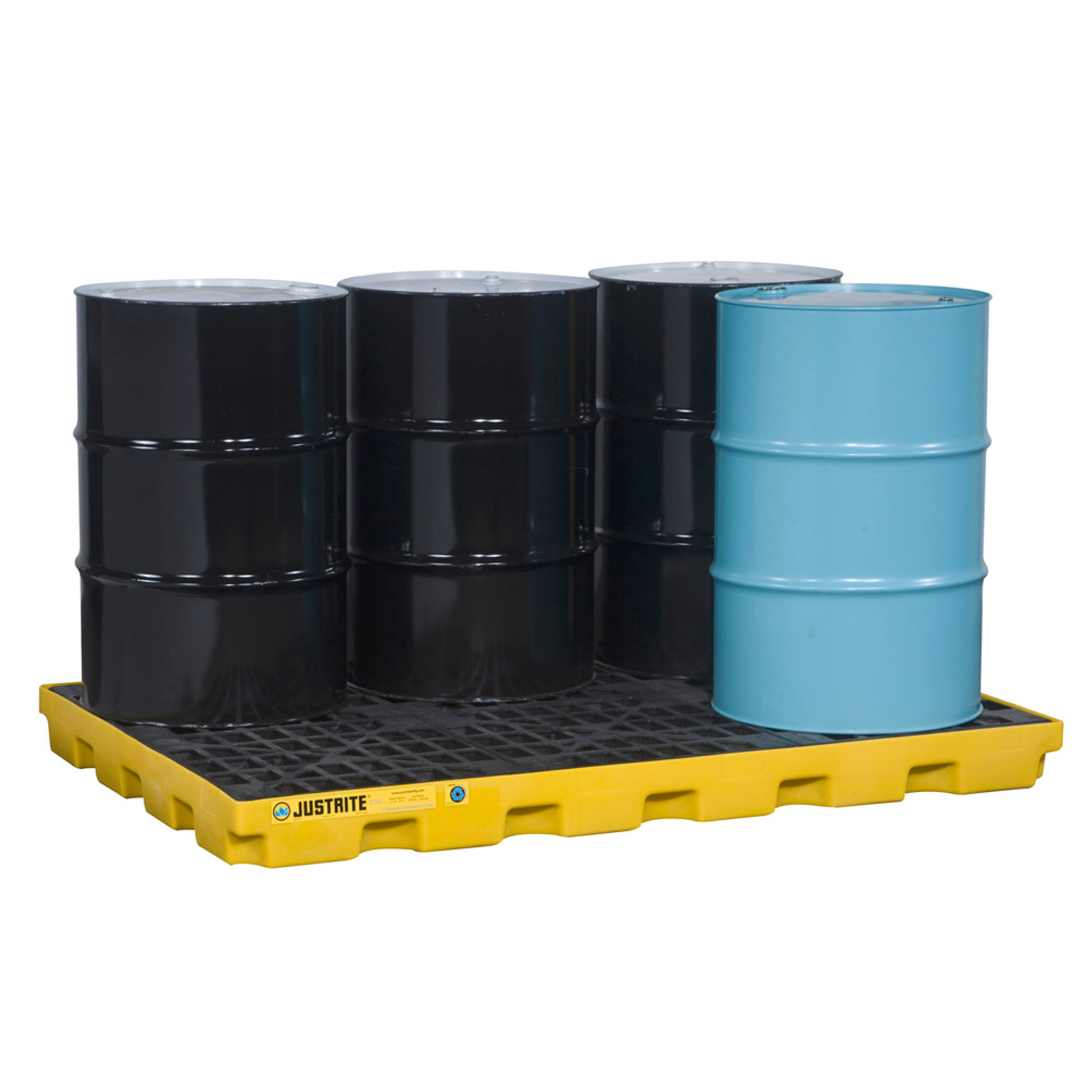 Justrite Ecopolyblend Accumulation Center - 6 Drum - 30% Recycled Polyethylene - Yellow - 28658