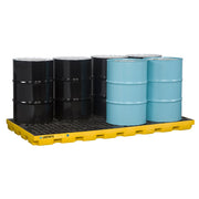 Justrite Ecopolyblend Accumulation Center - 8 Drum - 30% Recycled Polyethylene - Yellow - 28660