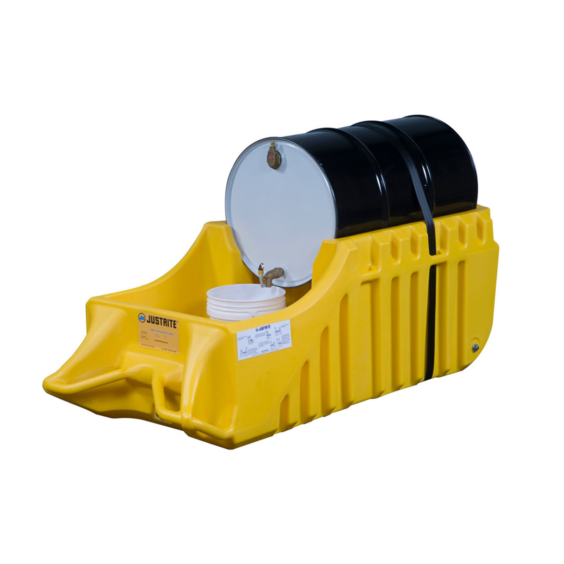 Justrite Ecopolyblend Spill Containment Indoor/Outdoor Caddy - Non-Recycled Polyethylene - Yellow - 28664