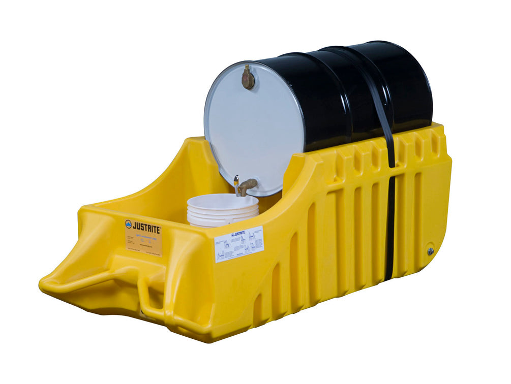 Justrite Ecopolyblend Spill Containment Indoor/Outdoor Caddy - Non-Recycled Polyethylene - Yellow - 28664