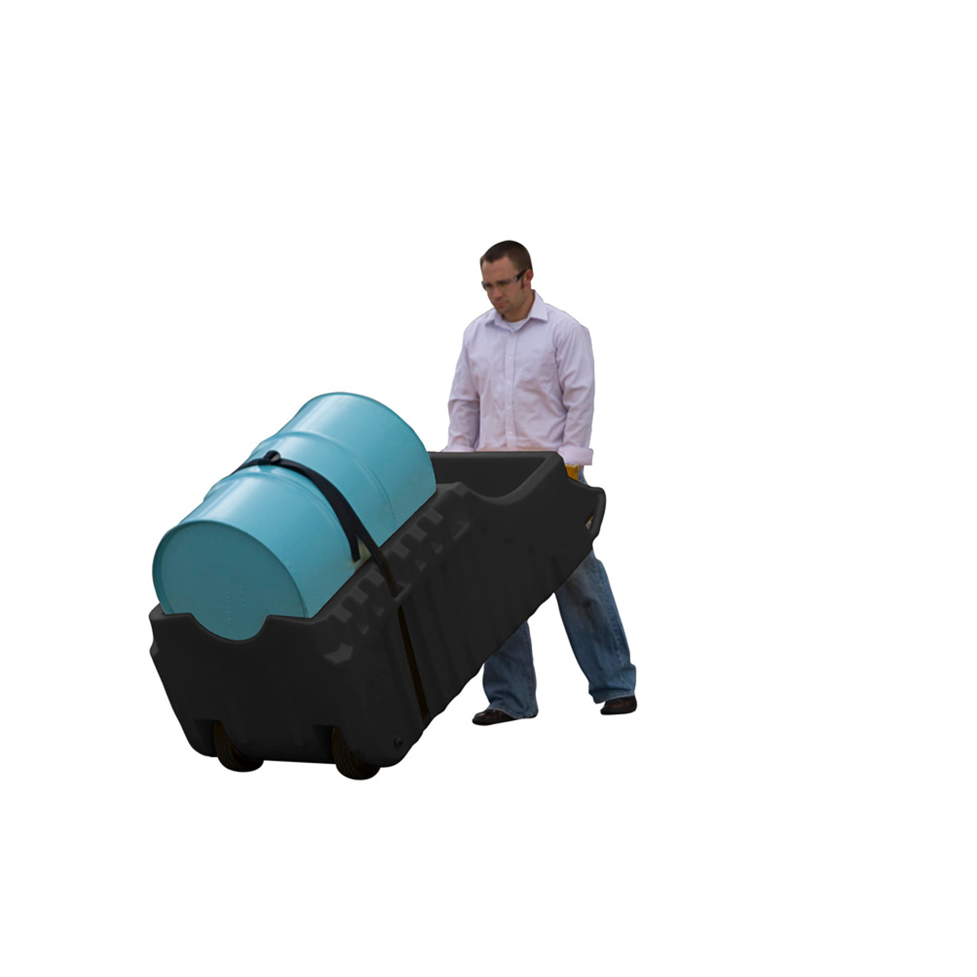Justrite Ecopolyblend Spill Containment Indoor/Outdoor Caddy - 100% Recycled Polyethylene - Black - 28665
