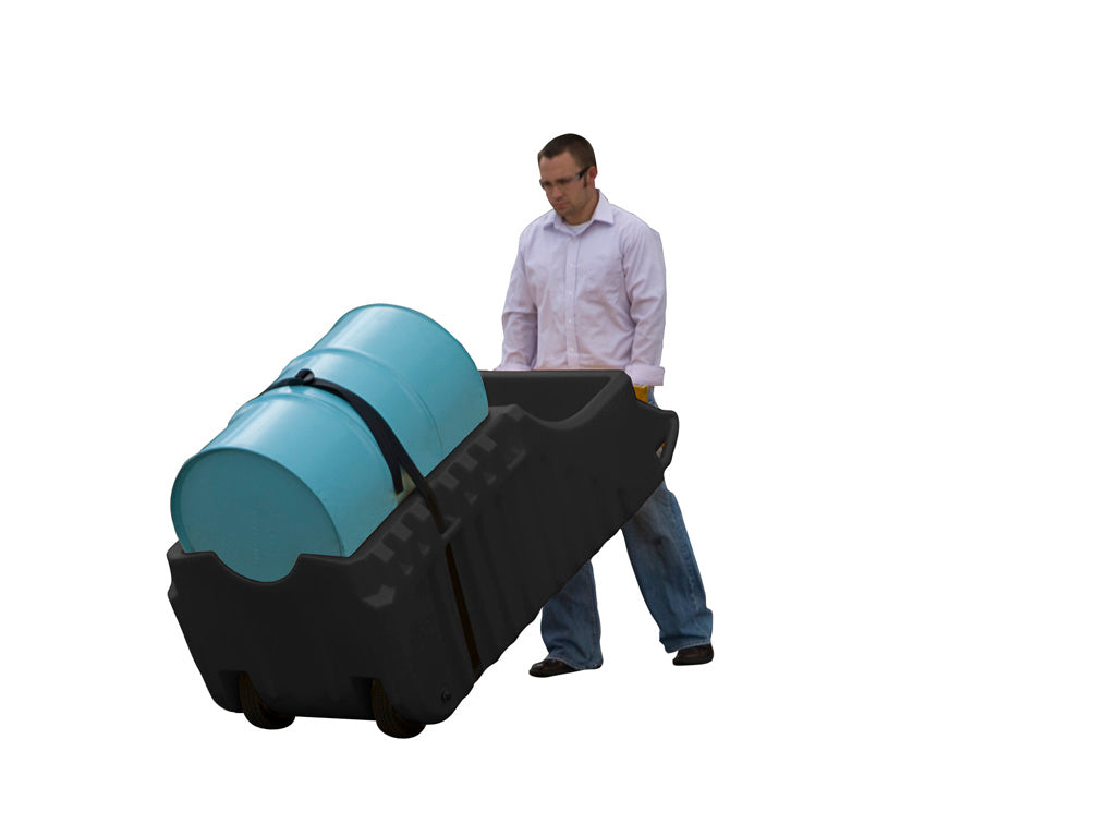 Justrite Ecopolyblend Spill Containment Indoor/Outdoor Caddy - 100% Recycled Polyethylene - Black - 28665
