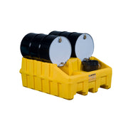 Justrite Drum Management Base Module - Dispensing Well - Forklift Channels - Poly - Yellow - 28666